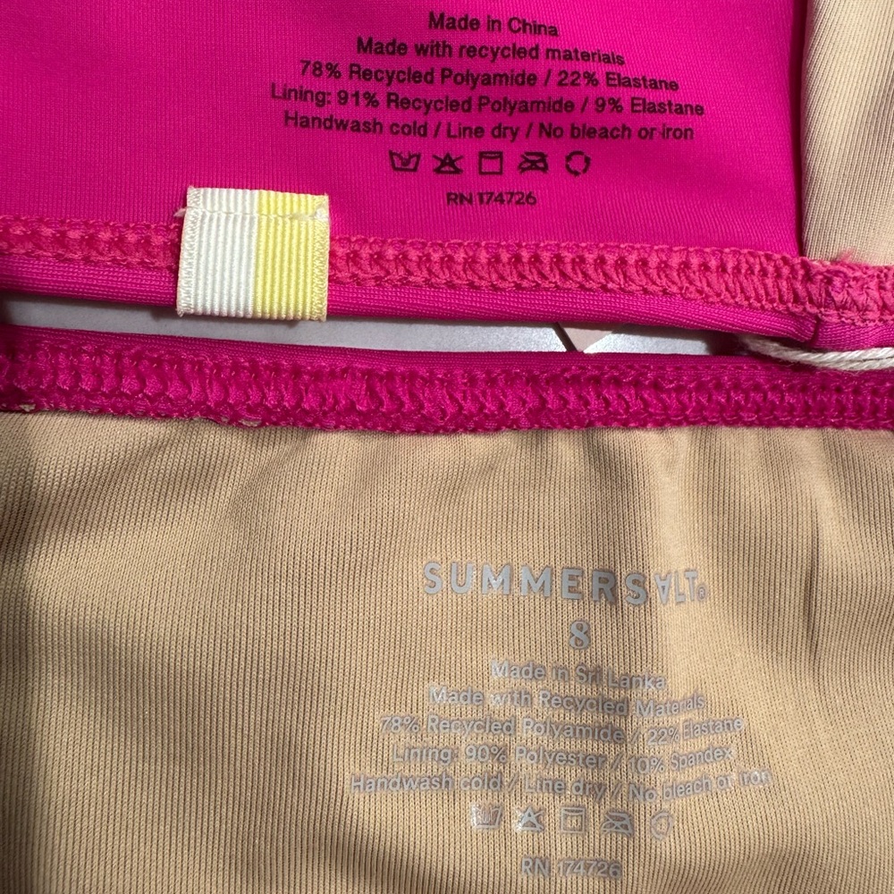 summersalt Pink and Red Colorblock Bikini Set - Picture 5 of 5